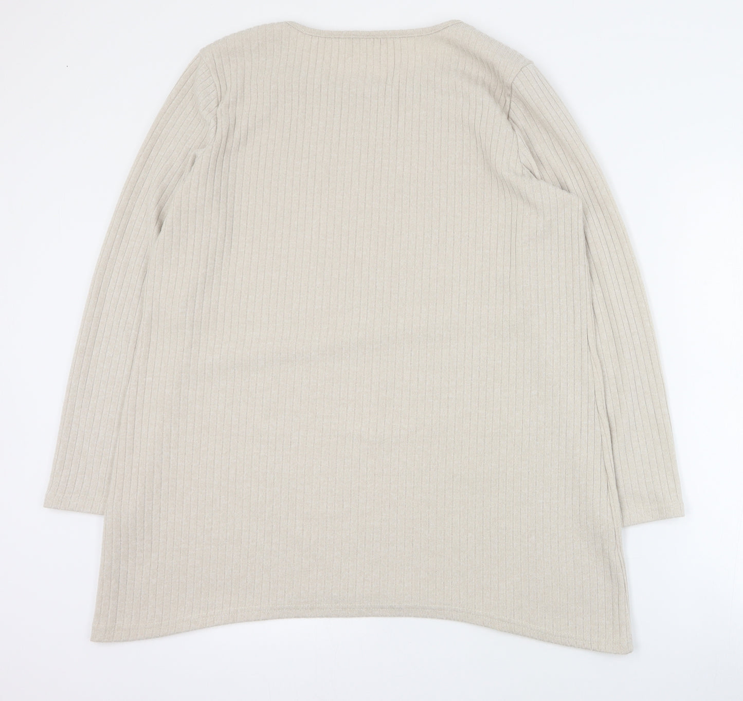 Beloved Womens Beige Round Neck  Polyester Pullover Jumper Size 2XL