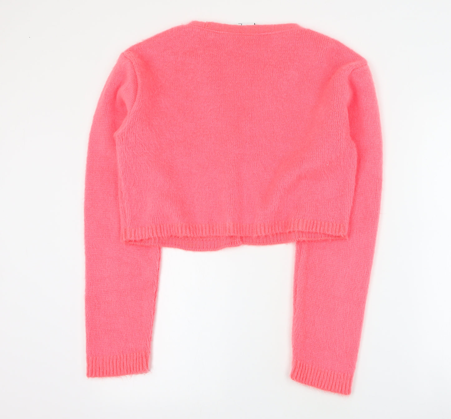 COLLUSION Womens Pink V-Neck  Acrylic Cardigan Jumper Size 16