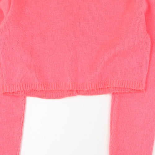 COLLUSION Womens Pink V-Neck  Acrylic Cardigan Jumper Size 16