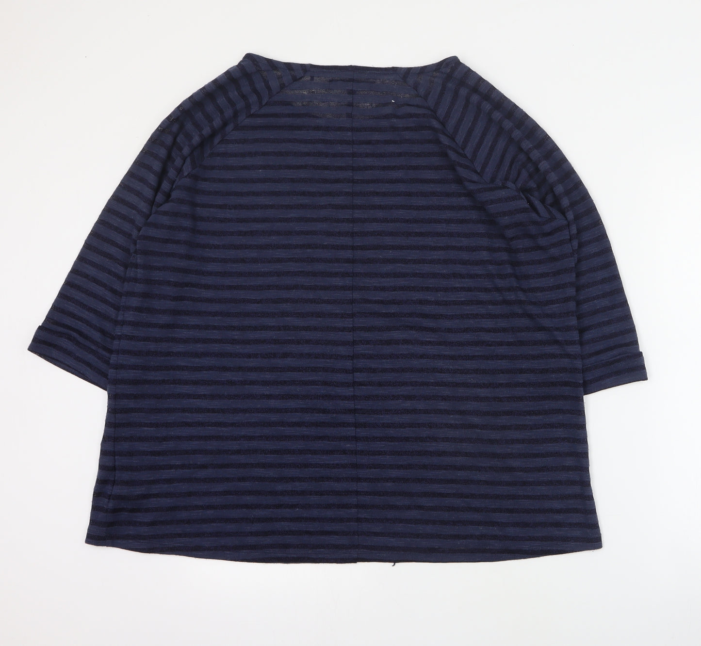 NEXT Womens Blue Round Neck Striped Polyester Pullover Jumper Size 22