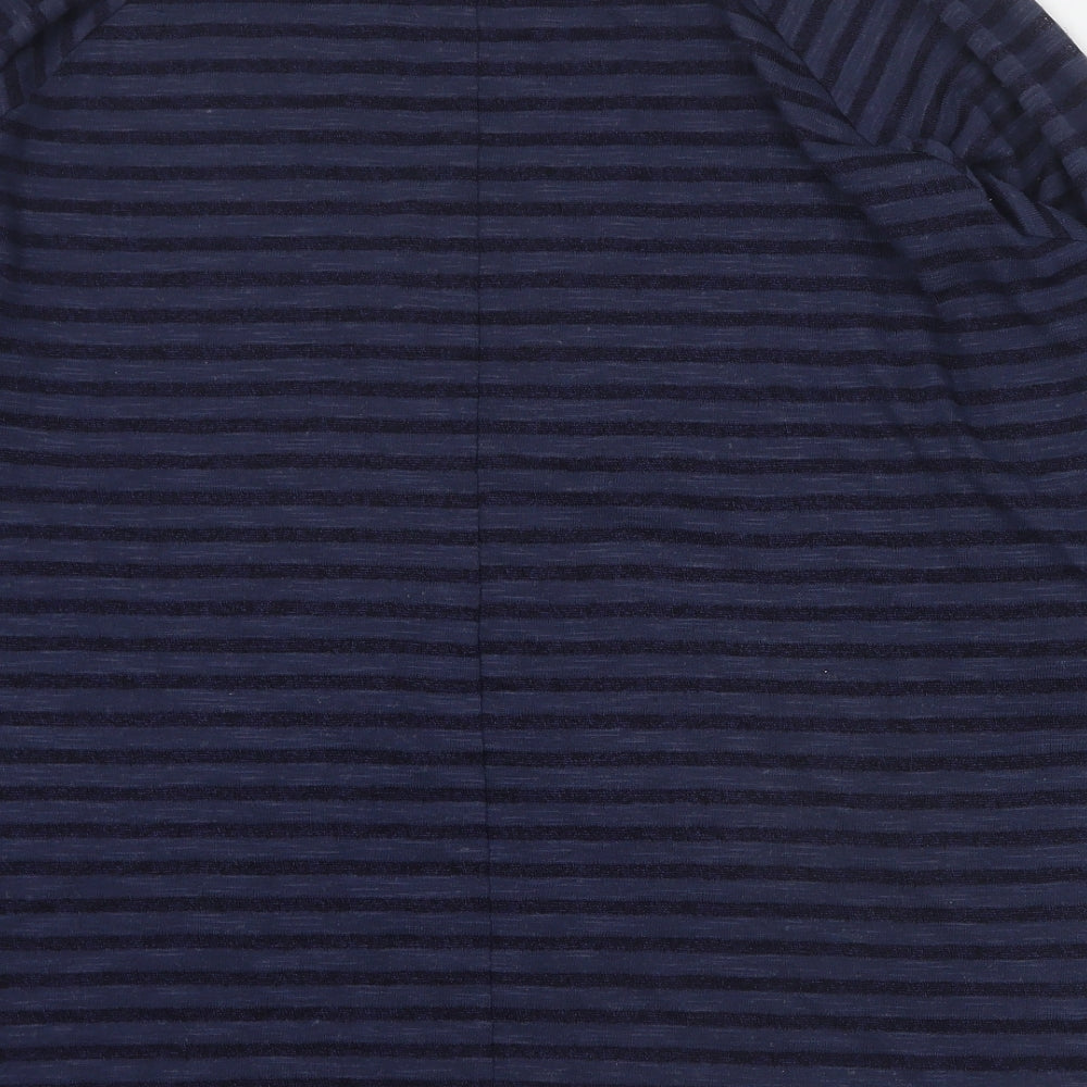 NEXT Womens Blue Round Neck Striped Polyester Pullover Jumper Size 22