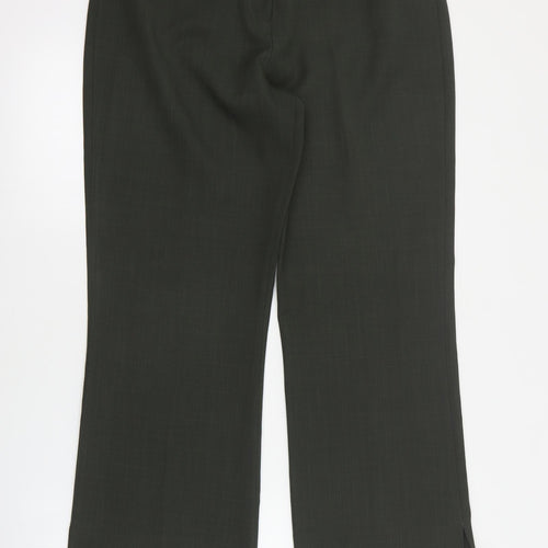 Select Womens Green  Polyester Dress Pants Trousers Size 14 L32 in Regular Zip