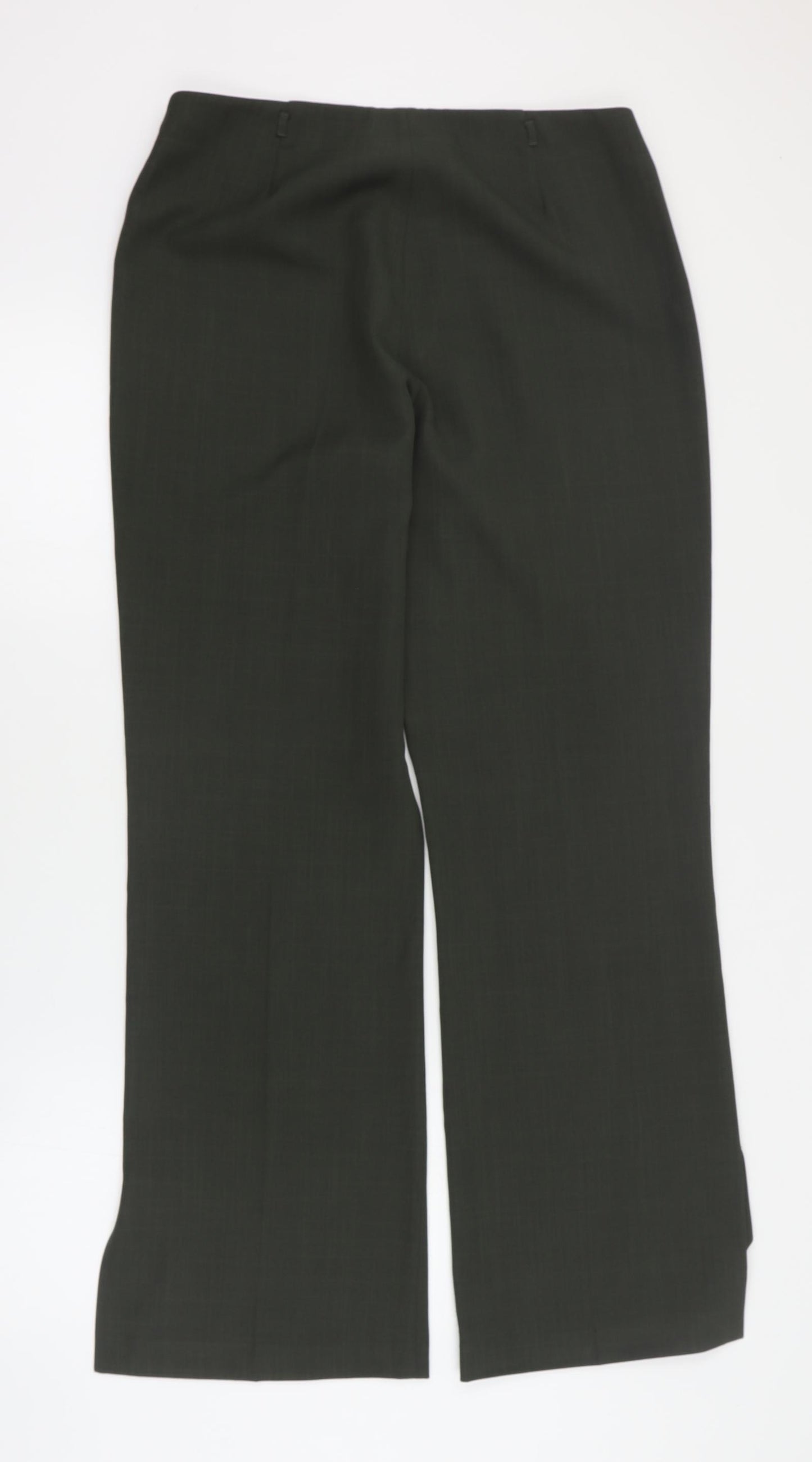 Select Womens Green  Polyester Dress Pants Trousers Size 14 L32 in Regular Zip