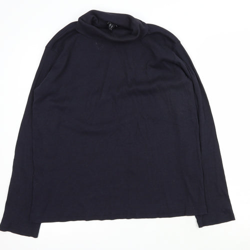 New Look Womens Blue Roll Neck  Cotton Pullover Jumper Size 18