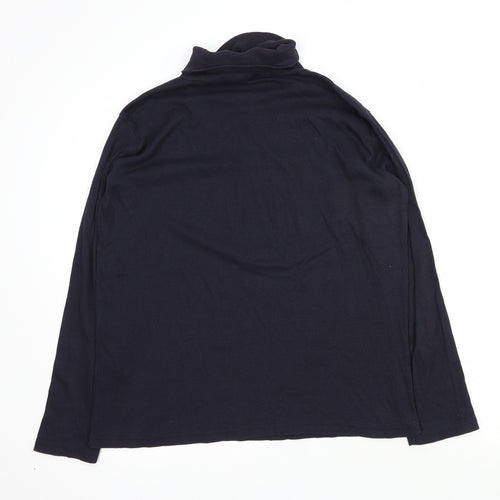 New Look Womens Blue Roll Neck  Cotton Pullover Jumper Size 18