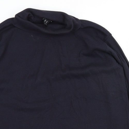 New Look Womens Blue Roll Neck  Cotton Pullover Jumper Size 18