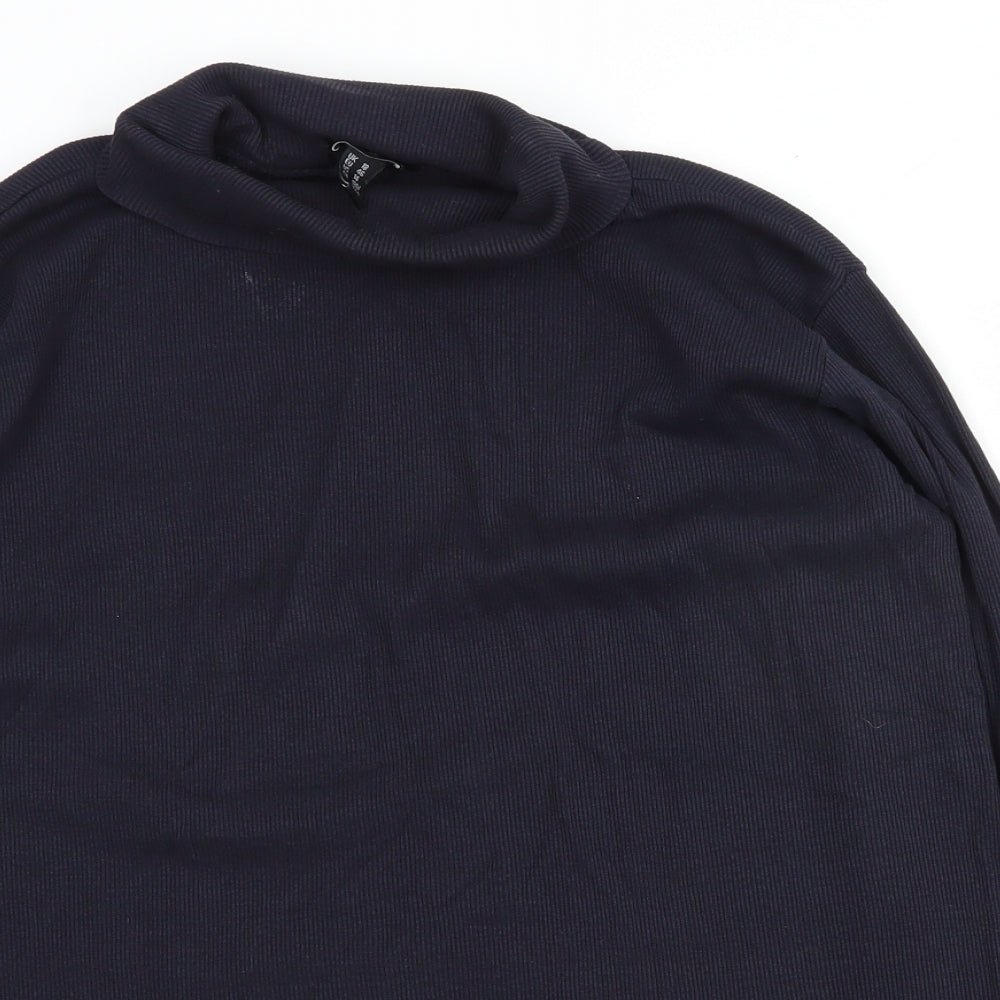 New Look Womens Blue Roll Neck  Cotton Pullover Jumper Size 18