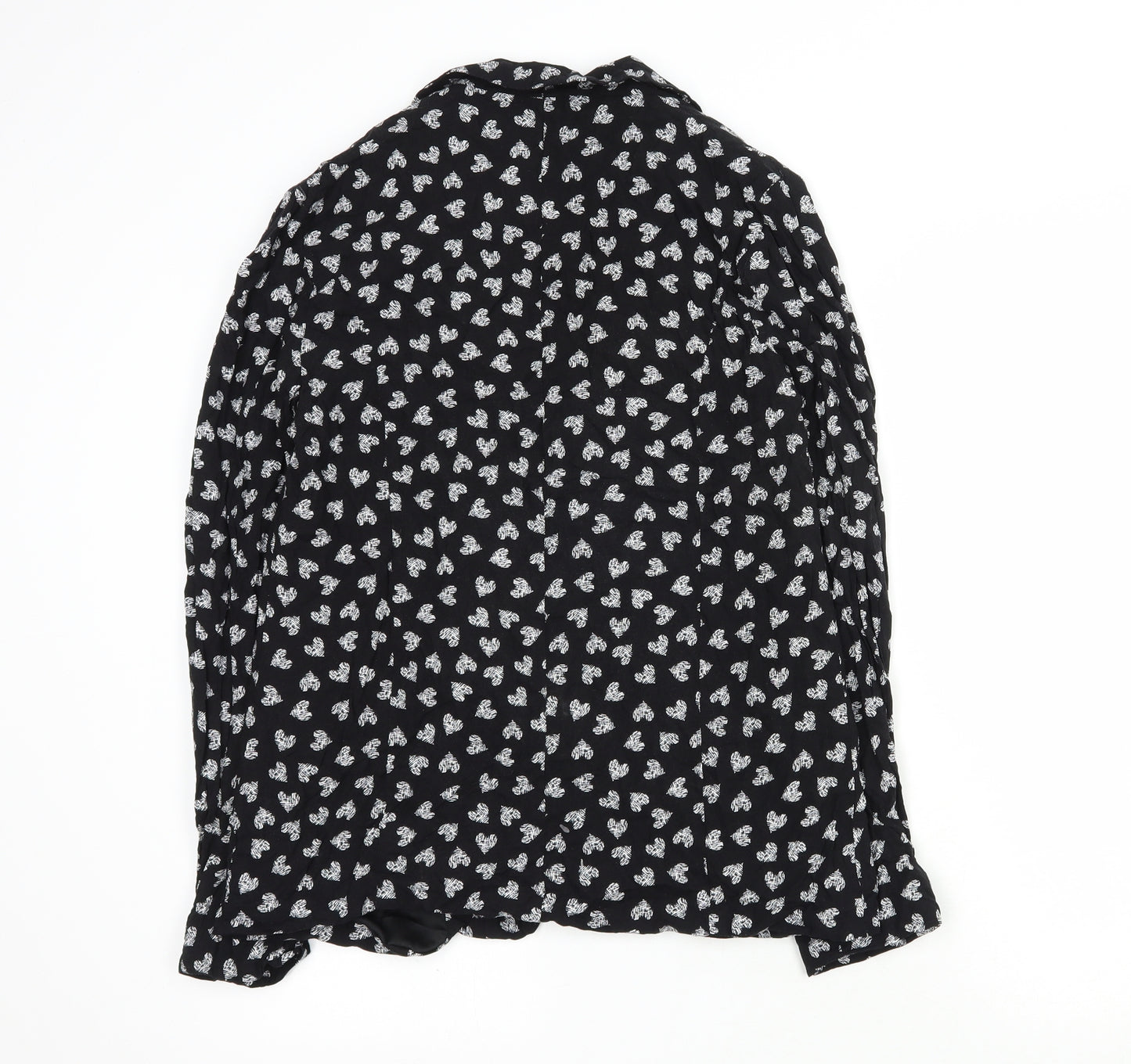 Primark Womens Black Geometric  Jacket Blazer Size 14  Button