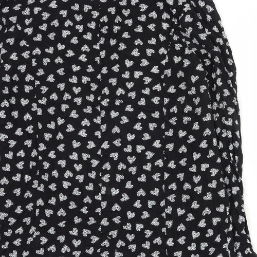 Primark Womens Black Geometric  Jacket Blazer Size 14  Button