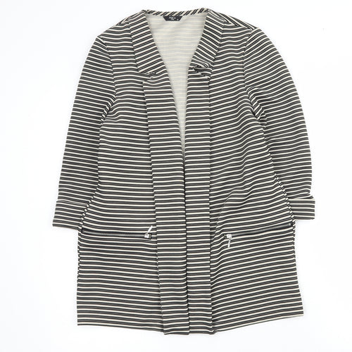 M&Co Womens Black Striped  Jacket Blazer Size 12