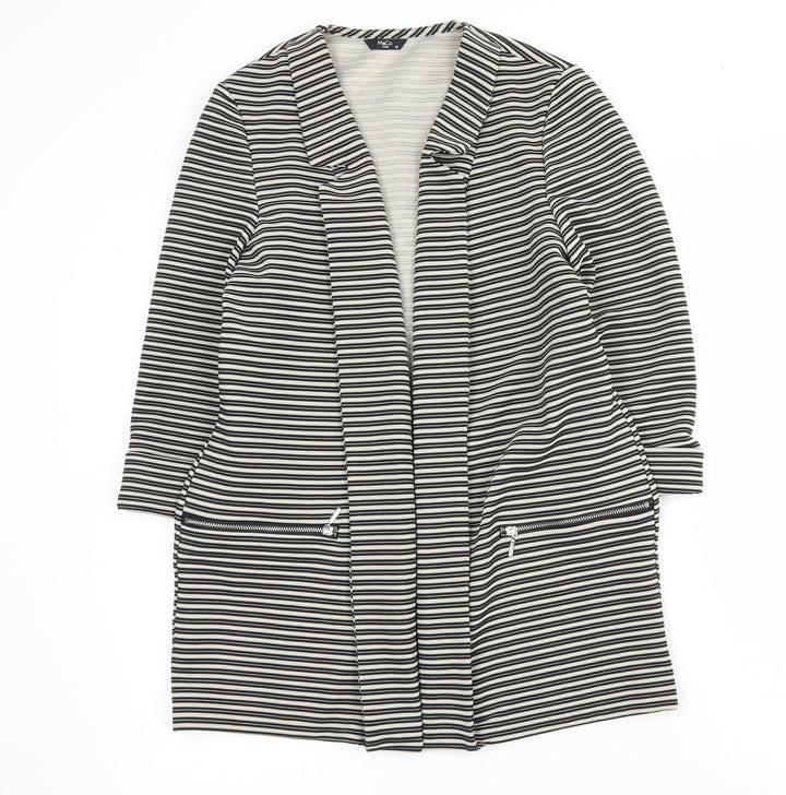 M&Co Womens Black Striped Jacket Blazer Size 12