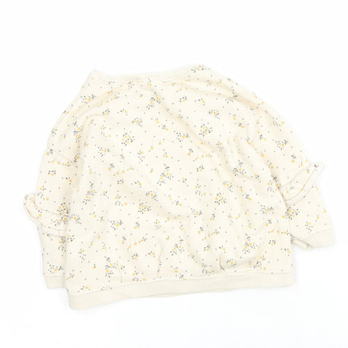 NEXT Baby Beige Floral Cotton Pullover Jumper Size 12-18 Months  Pullover - Bunny