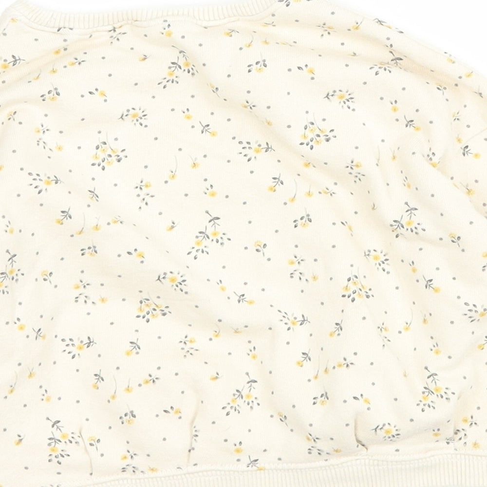 NEXT Baby Beige Floral Cotton Pullover Jumper Size 12-18 Months  Pullover - Bunny