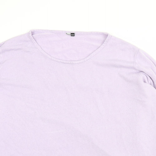 Essentials Womens Purple Round Neck  Acrylic Pullover Jumper Size 16