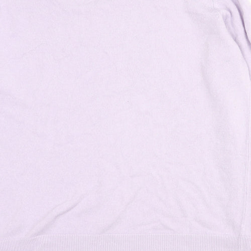 Essentials Womens Purple Round Neck  Acrylic Pullover Jumper Size 16
