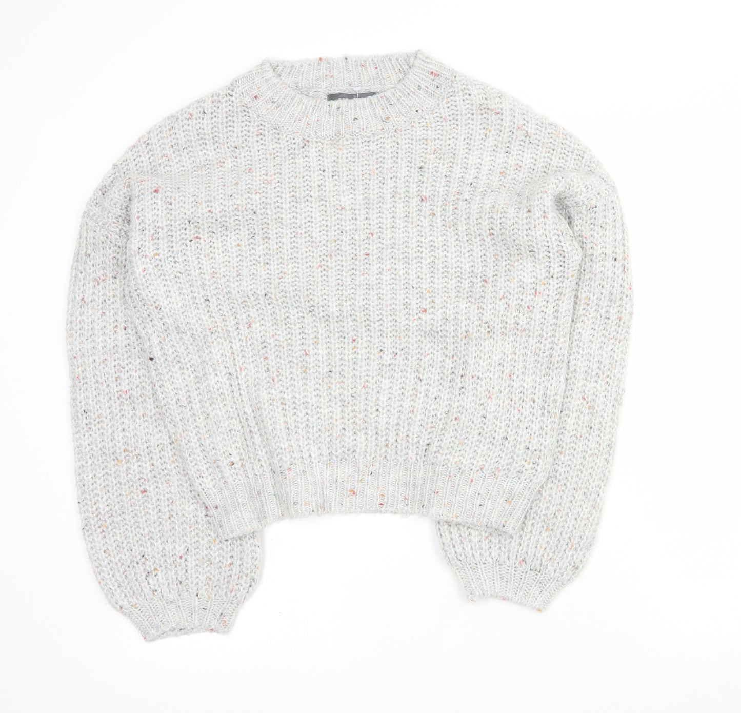 Primark Womens Grey Round Neck  Acrylic Pullover Jumper Size 2XS