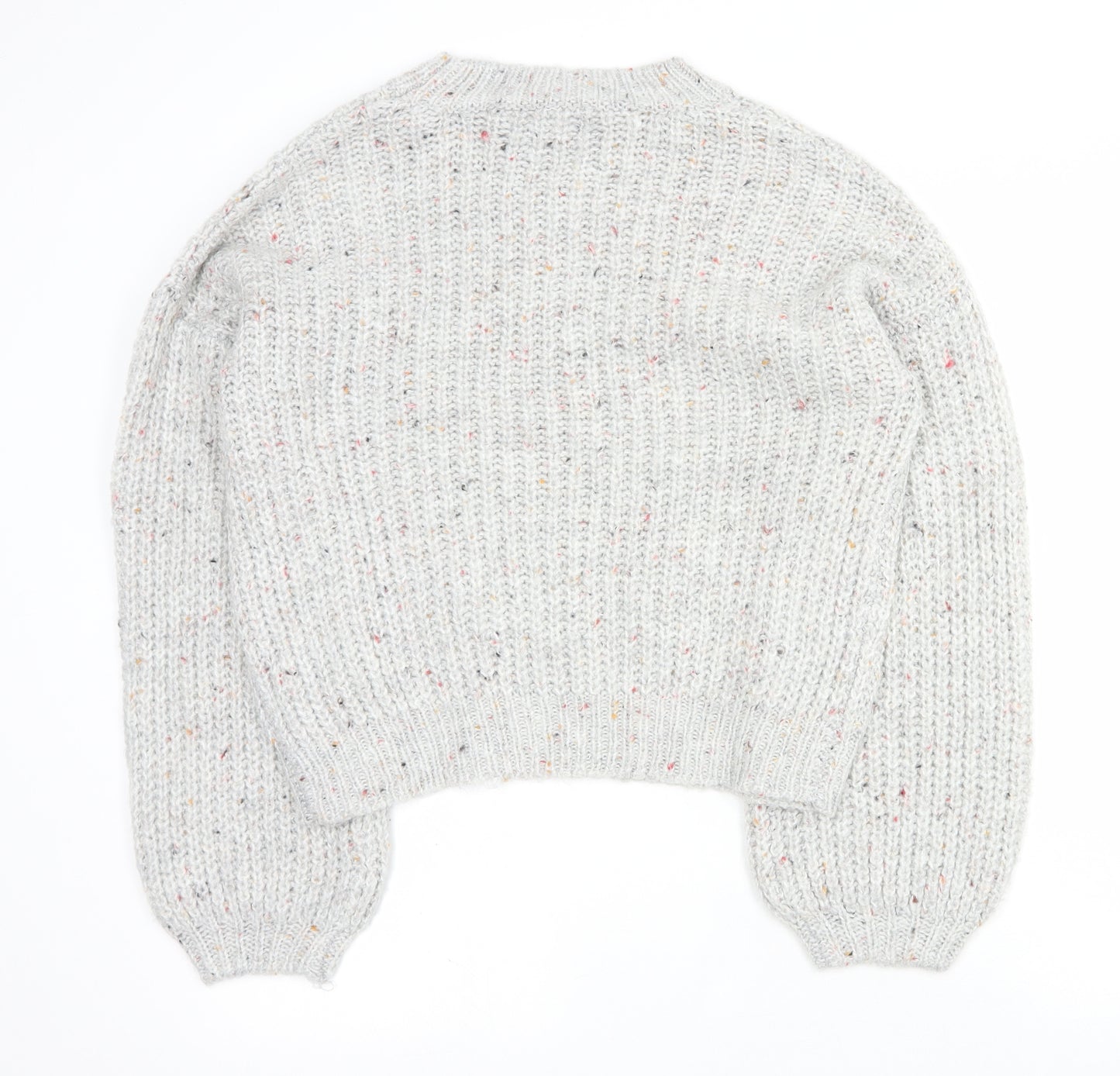 Primark Womens Grey Round Neck  Acrylic Pullover Jumper Size 2XS