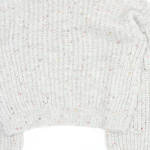 Primark Womens Grey Round Neck  Acrylic Pullover Jumper Size 2XS
