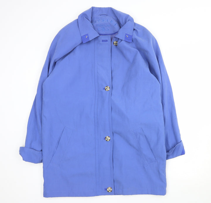 Astraka Womens Blue Pea Coat Coat Size S Zip