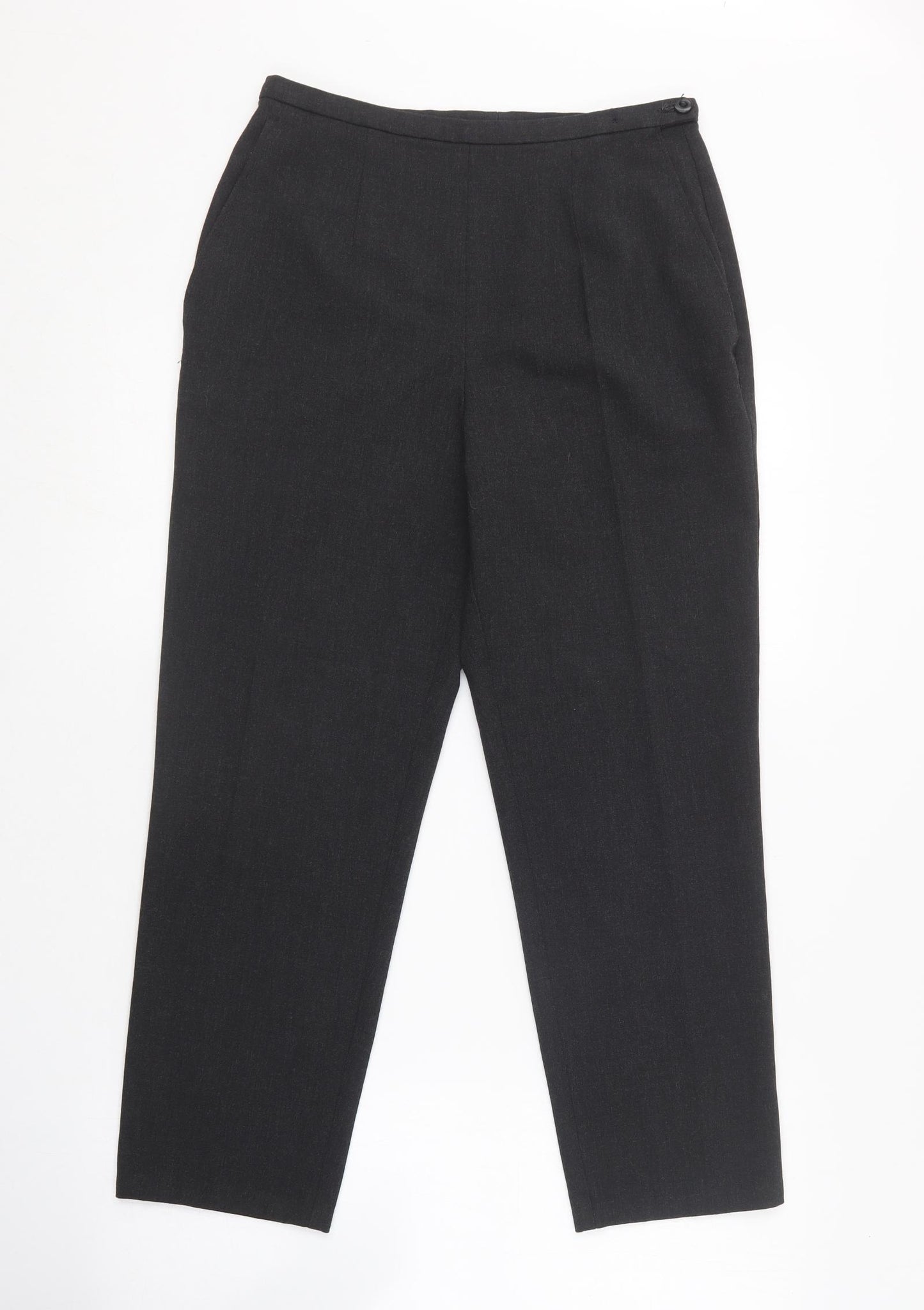 Marks and Spencer Womens Grey  Polyester Dress Pants Trousers Size 12 L22.5 in Regular