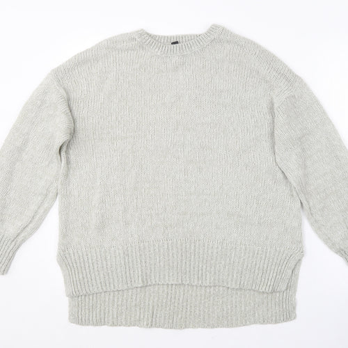 New Look Womens Grey Round Neck  Acrylic Pullover Jumper Size M
