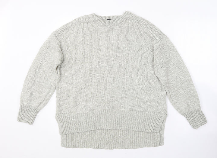 New Look Womens Grey Round Neck Acrylic Pullover Jumper Size M