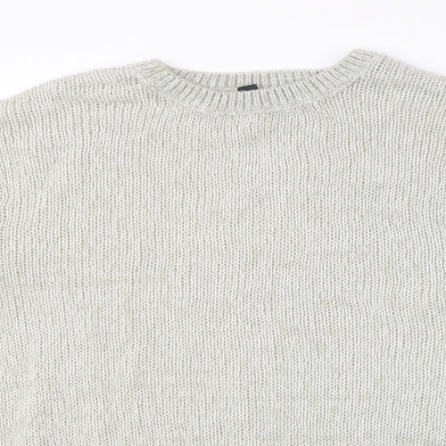 New Look Womens Grey Round Neck  Acrylic Pullover Jumper Size M