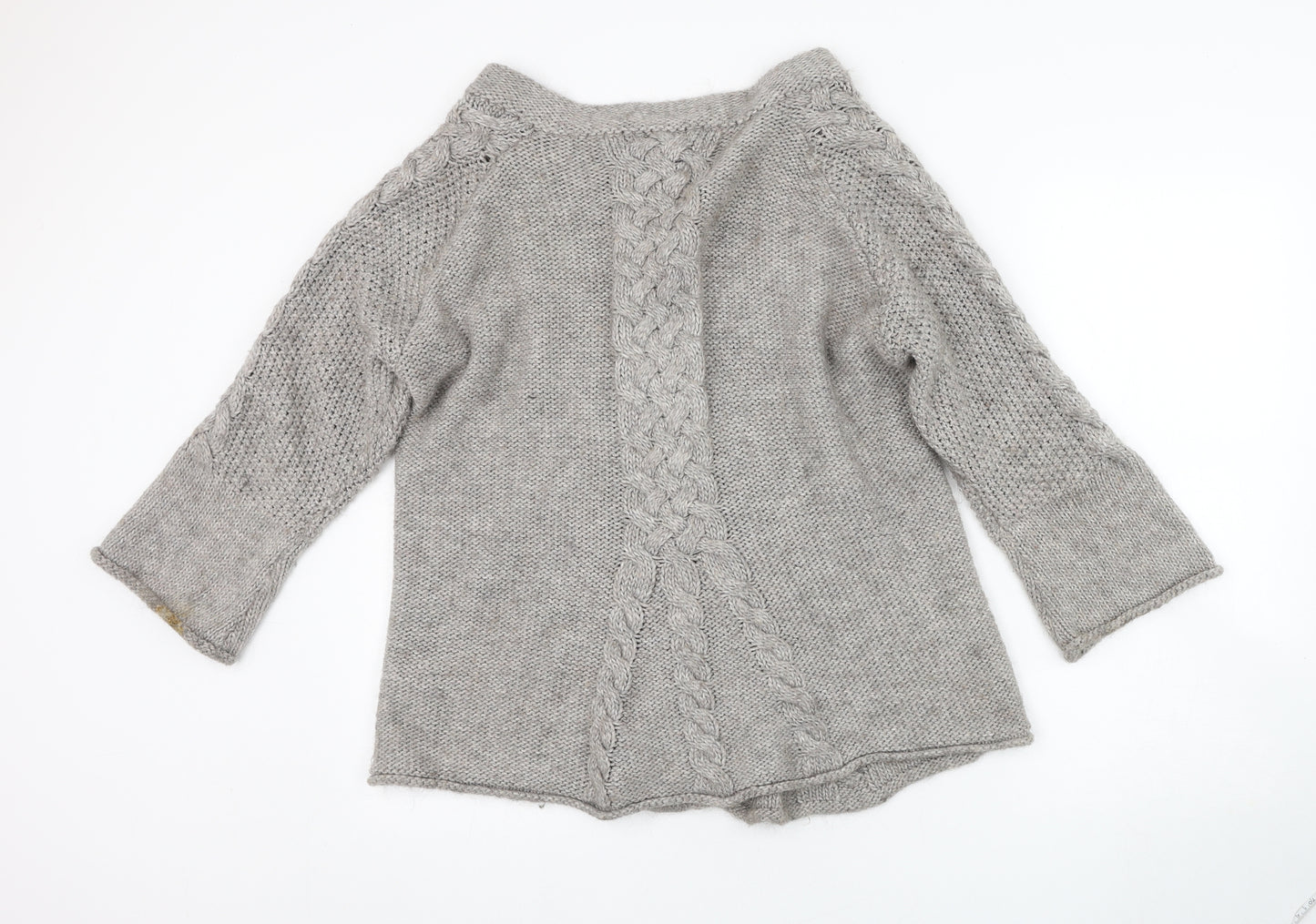 Marks and Spencer Womens Grey Round Neck  Acrylic Cardigan Jumper Size 20