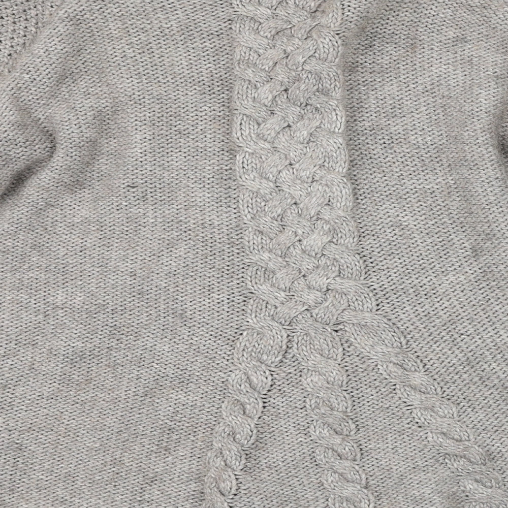 Marks and Spencer Womens Grey Round Neck  Acrylic Cardigan Jumper Size 20