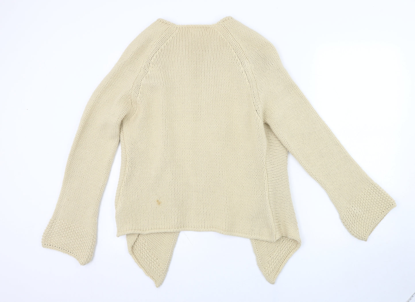 Marks and Spencer Womens Beige V-Neck  Acrylic Cardigan Jumper Size 12