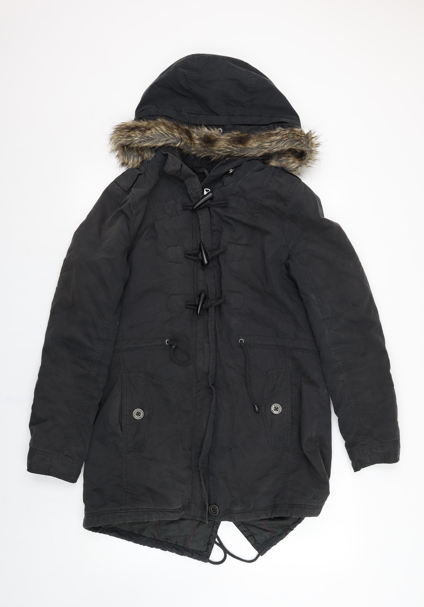 Mantaray Womens Black   Parka Coat Size 12