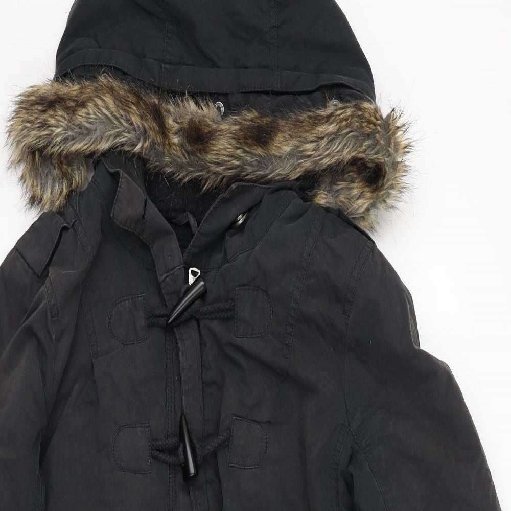 Mantaray Womens Black   Parka Coat Size 12