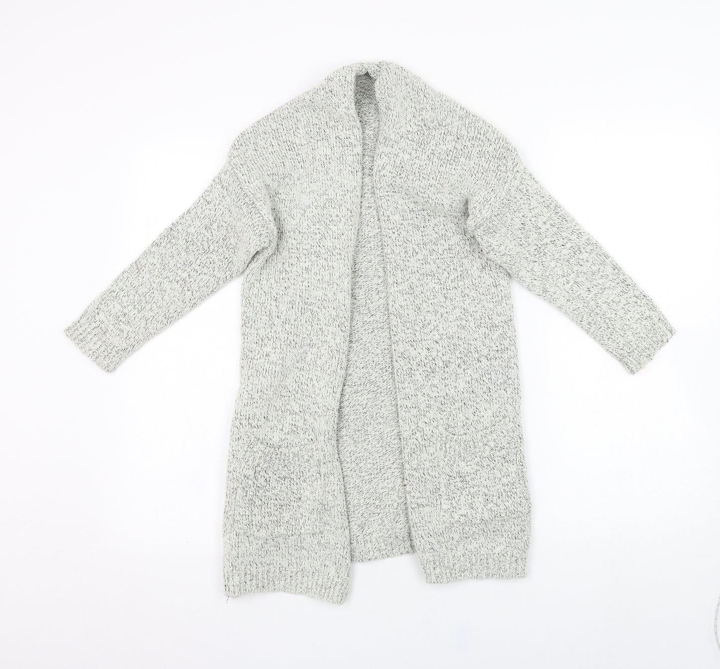 Preworn Womens Grey V-Neck  Cotton Cardigan Jumper Size 10