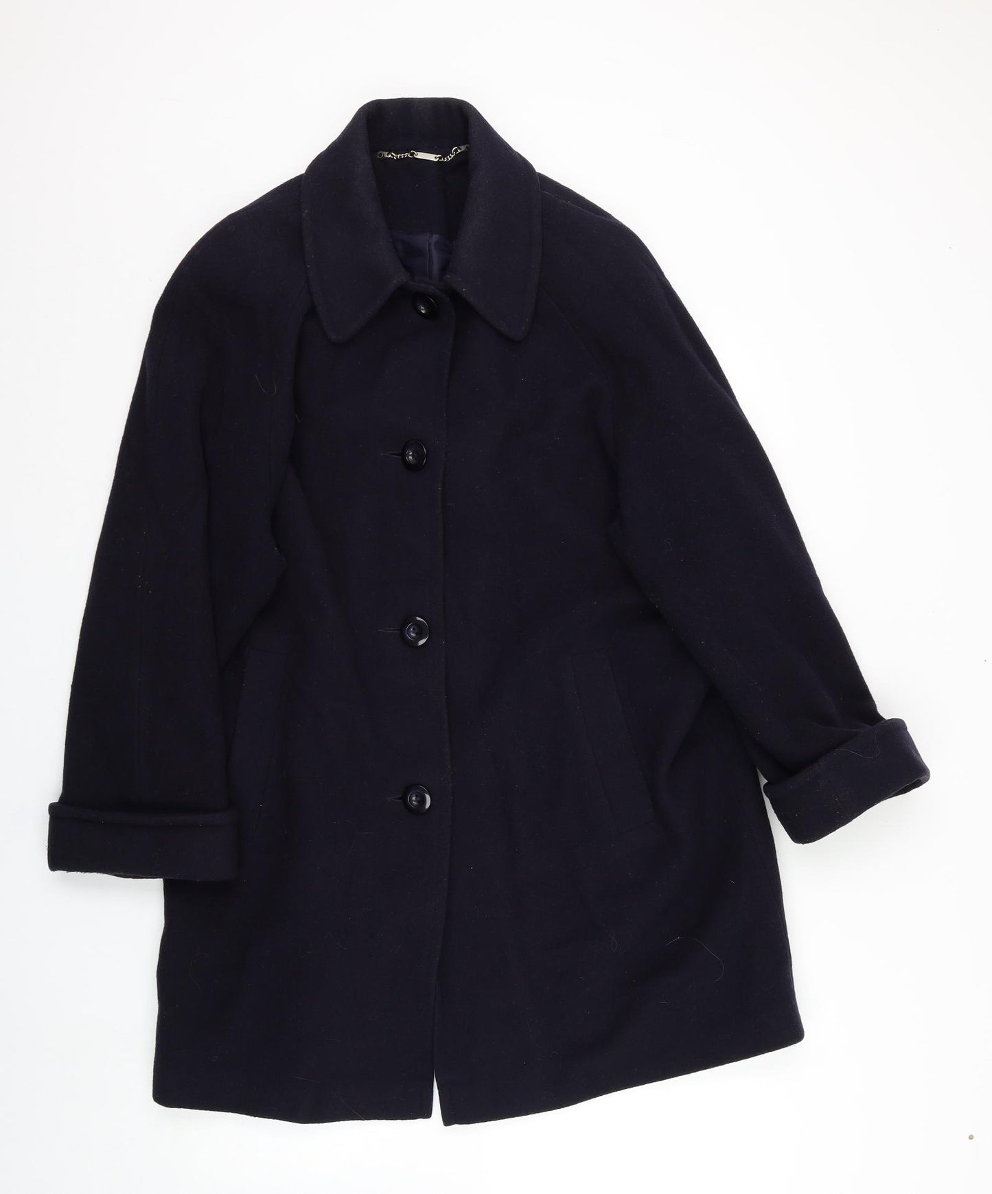 Miss Smith Womens Blue   Overcoat Coat Size 16