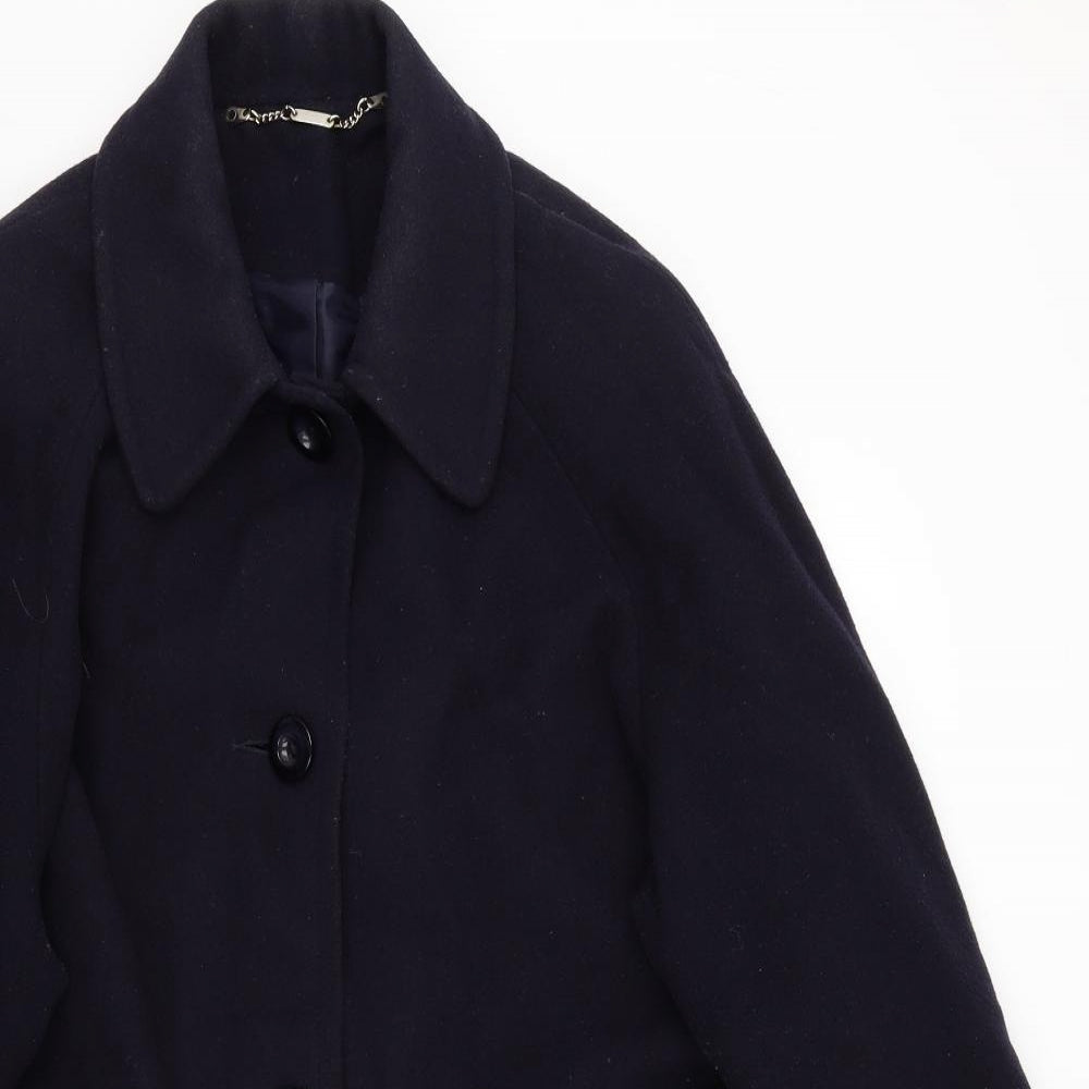 Miss Smith Womens Blue   Overcoat Coat Size 16