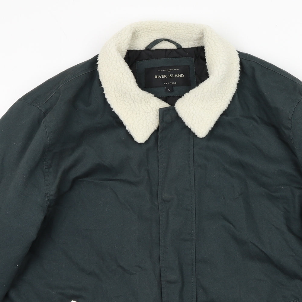 River Island Mens Green   Jacket Coat Size L