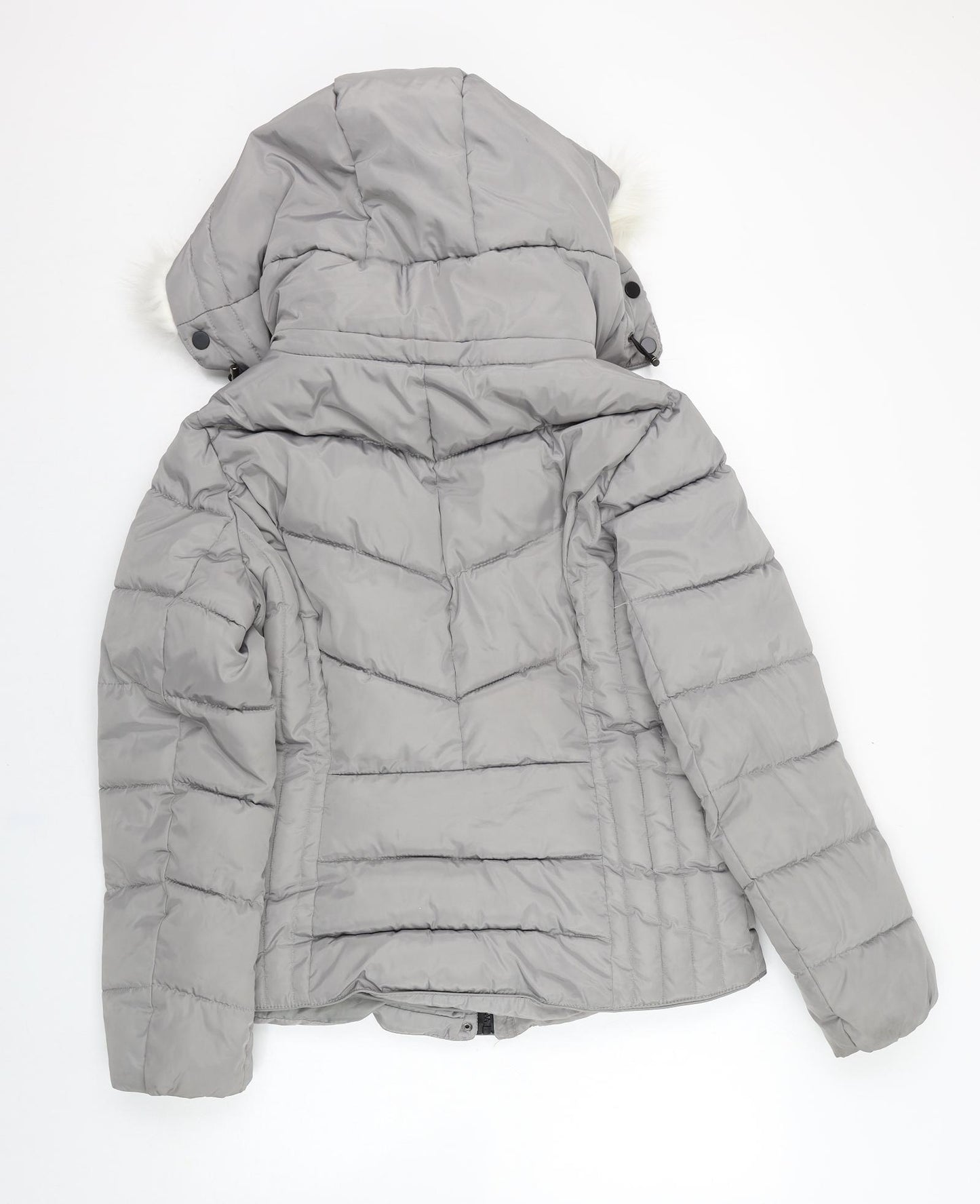New Look Womens Grey   Parka Coat Size 10