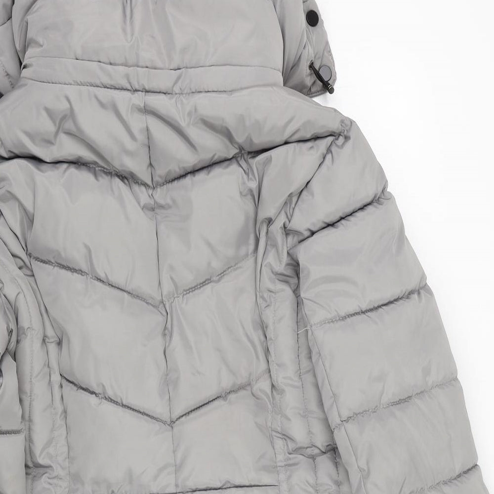 New Look Womens Grey   Parka Coat Size 10