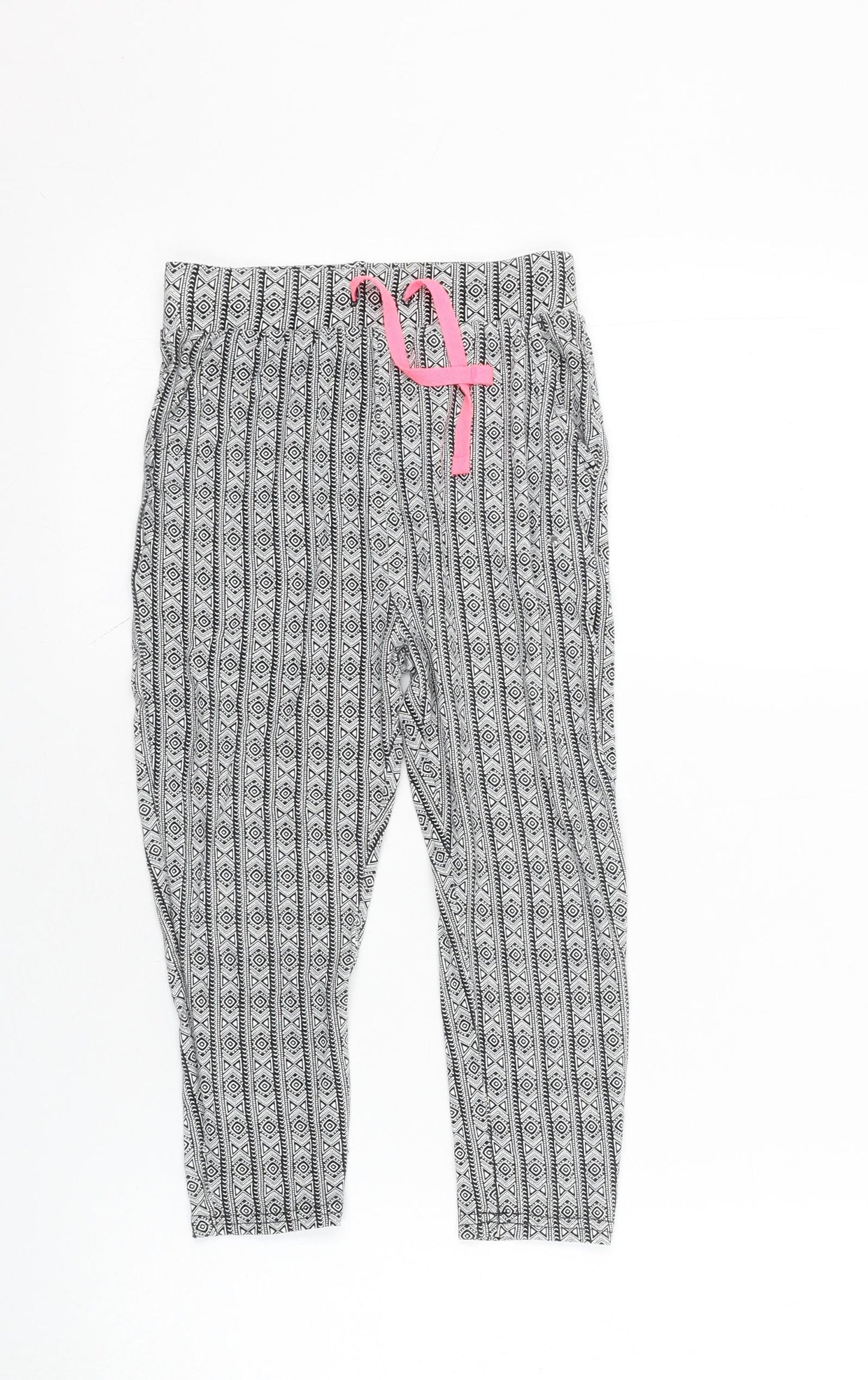 Ilovegirlswear Girls Black Geometric Viscose Jogger Trousers Size 4 Years  Regular
