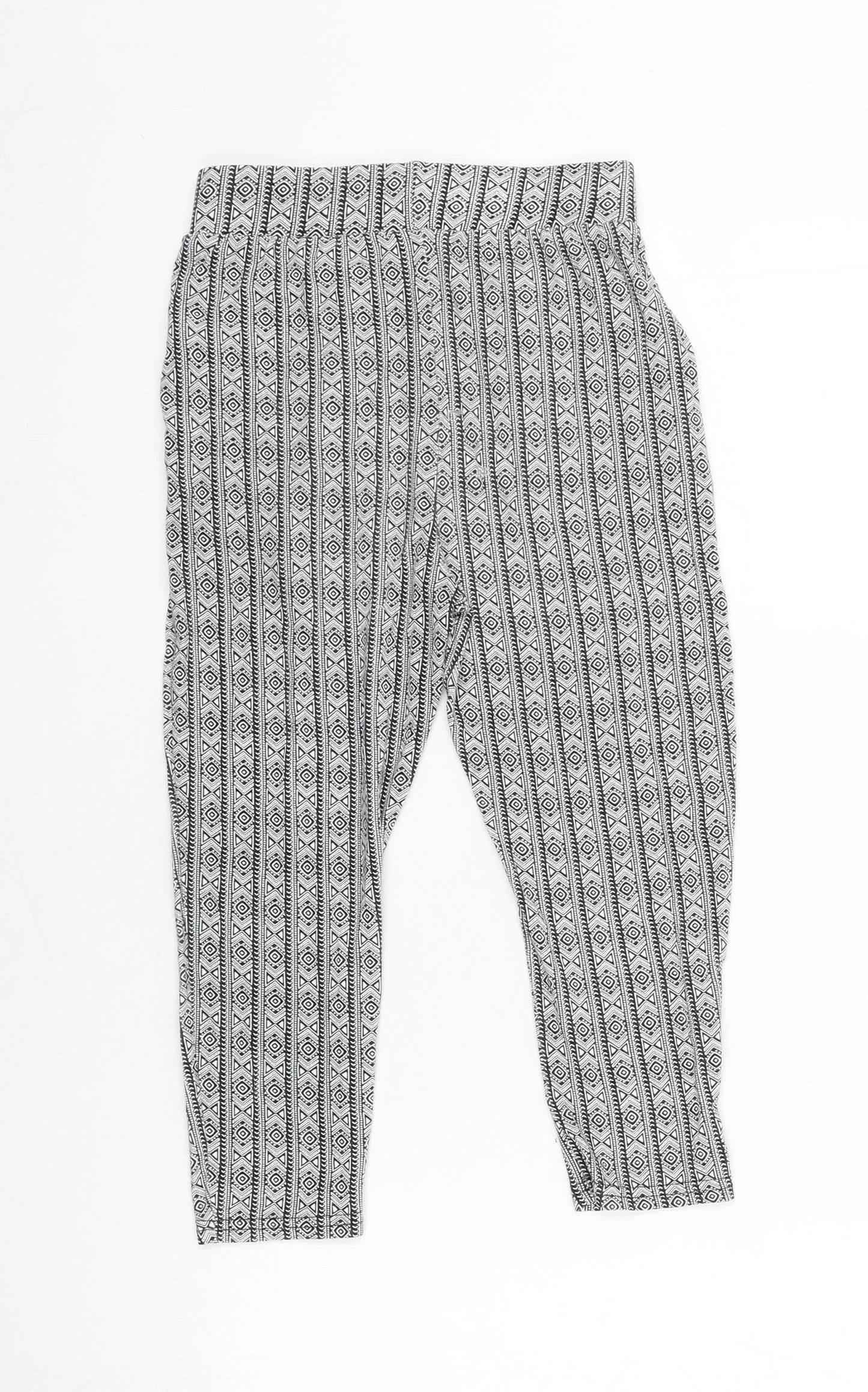 Ilovegirlswear Girls Black Geometric Viscose Jogger Trousers Size 4 Years  Regular
