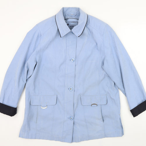 Lebek Womens Blue   Trench Coat Coat Size 16