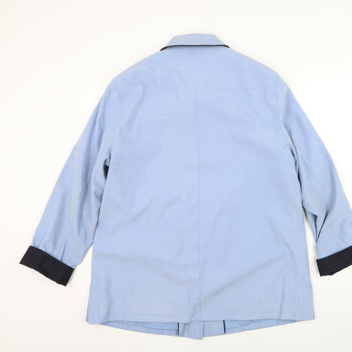 Lebek Womens Blue   Trench Coat Coat Size 16