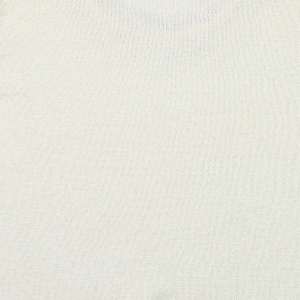 BM collection Womens Ivory Scoop Neck  Acrylic Pullover Jumper Size L
