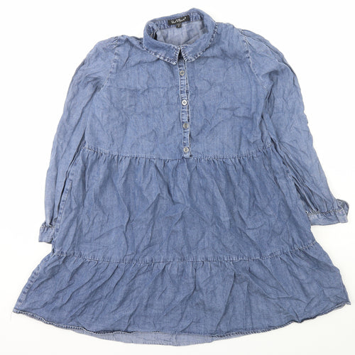 Velvet Heart Womens Blue   Shirt Dress  Size S  Collared Button