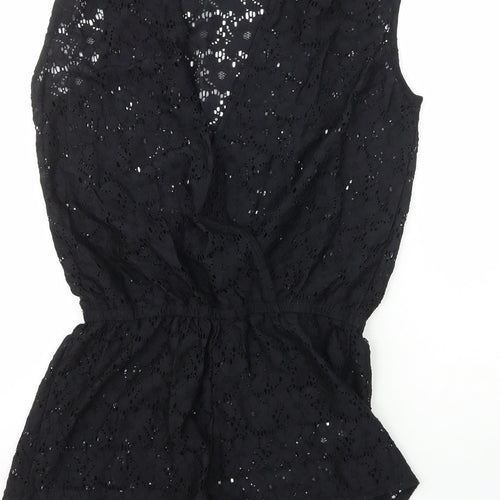 Atmosphere Womens Black Floral Nylon Jumpsuit One-Piece Size S  Pullover