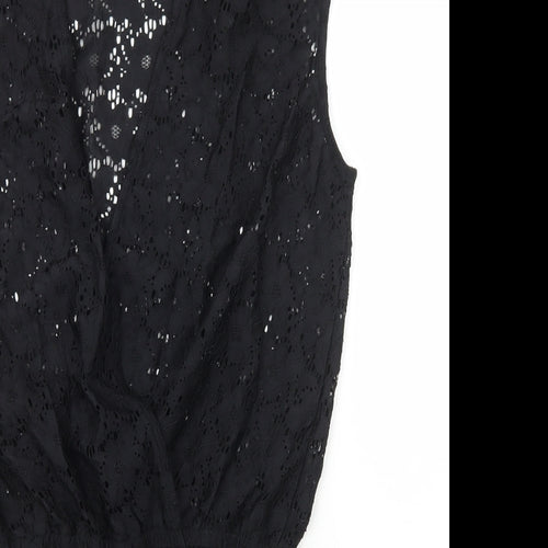 Atmosphere Womens Black Floral Nylon Jumpsuit One-Piece Size S  Pullover