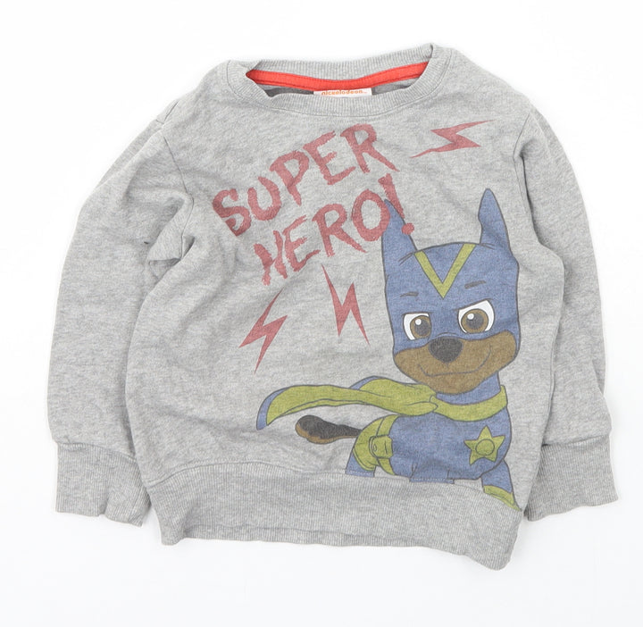NEXT Boys Grey Crew Neck Cotton Pullover Jumper Size 2 Years Pullover - Paw Patrol