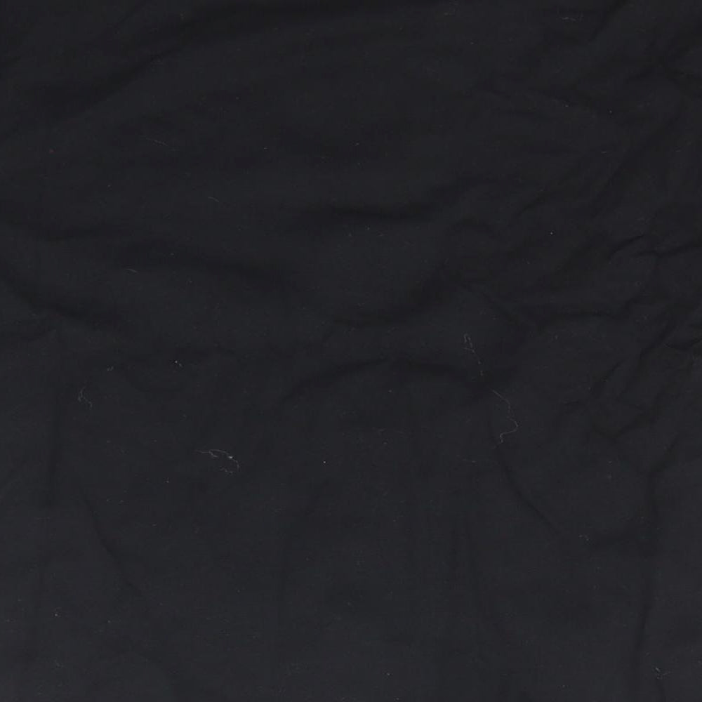 George Girls Black Striped Cotton Basic T-Shirt Size 11-12 Years Scoop Neck