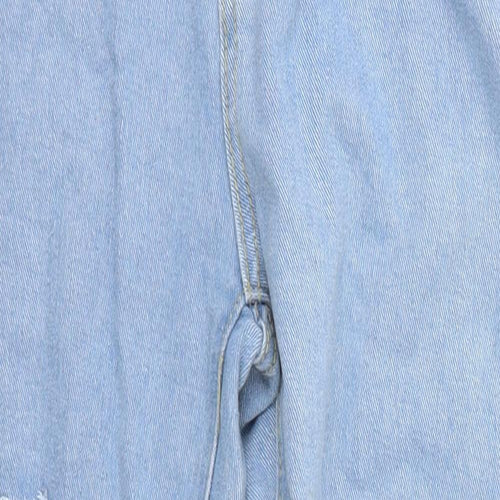 Boohoo Womens Blue  Cotton Tapered Jeans Size 10 L26 in Regular Zip