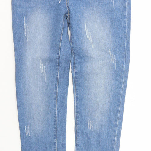 SheIn Womens Blue  Cotton Skinny Jeans Size M L28 in Regular Zip